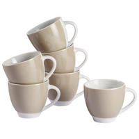 TASSENSET VARIO 6-teilig  - Taupe/Weiß, Basics, Keramik (24,5/16,5/9,5cm) - Van Well