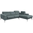 ECKSOFA in Mikrofaser Mintgrau  - Mintgrau/Schwarz, KONVENTIONELL, Textil/Metall (273/207cm) - Carryhome