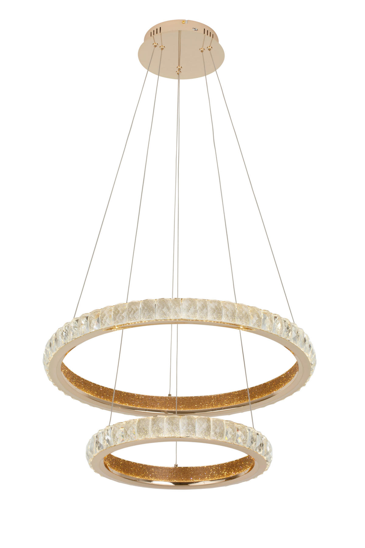LED-HÄNGELEUCHTE 60/120 cm    - Goldfarben, Design, Glas/Metall (60/120cm) - Glandor
