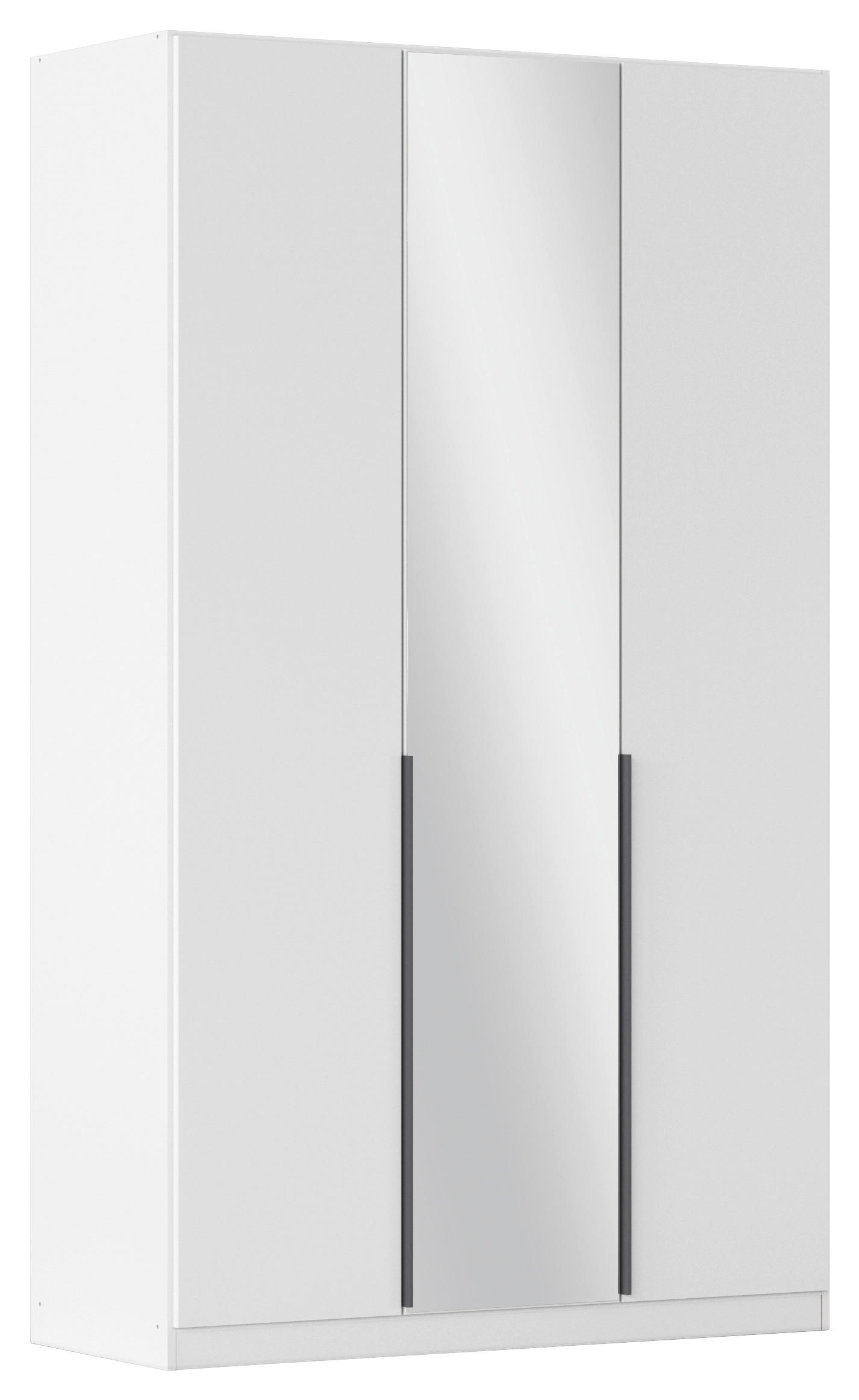 Rauch Möbel Drehtürenschrank Rauch Alabama Silber, Weiß, Dunkelgrau 136x229x54 cm