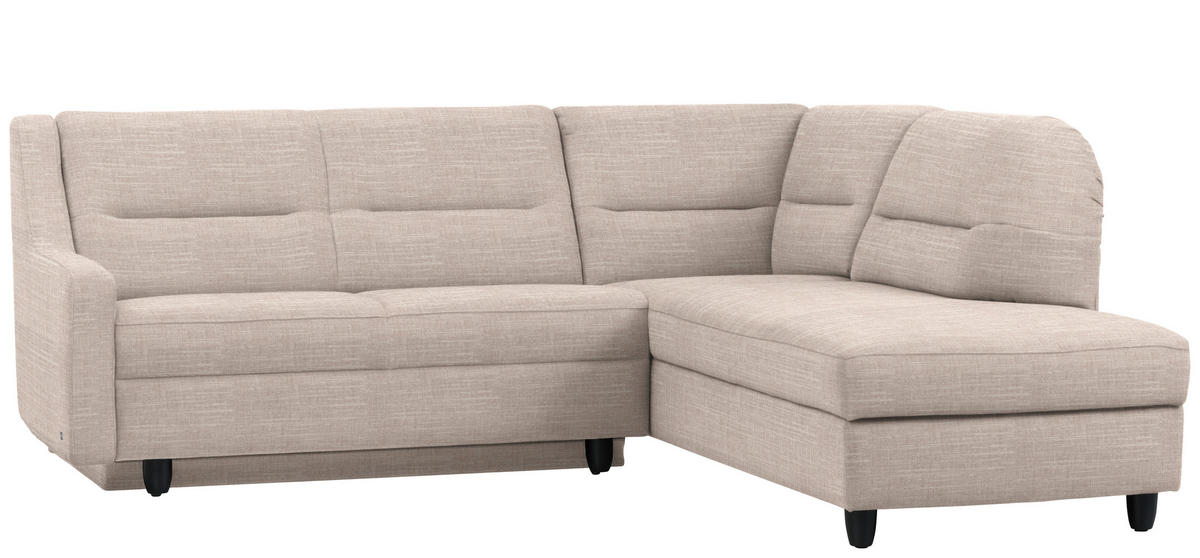 ECKSOFA in Chenille Beige  226/208 cm  - Beige/Schwarz, KONVENTIONELL, Textil (226/208cm) - Sedda