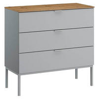 KOMMODE  in 80/80/42 cm  - Eichefarben/Alufarben, Trend, Holzwerkstoff/Kunststoff (80/80/42cm) - Stylife