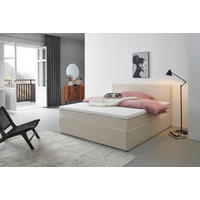 BOXBETT 180/200 cm  in Creme  - Creme/Schwarz, Basics, Holz/Kunststoff (180/200cm) - Livetastic