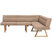 ECKBANK in Holz, Textil Eichefarben, Beige  - Eichefarben/Beige, Konventionell, Holz/Textil (230/170cm) - Moderano