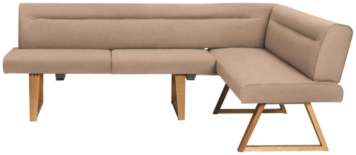 ECKBANK in Holz, Textil Eichefarben, Beige  - Eichefarben/Beige, Konventionell, Holz/Textil (230/170cm) - Moderano