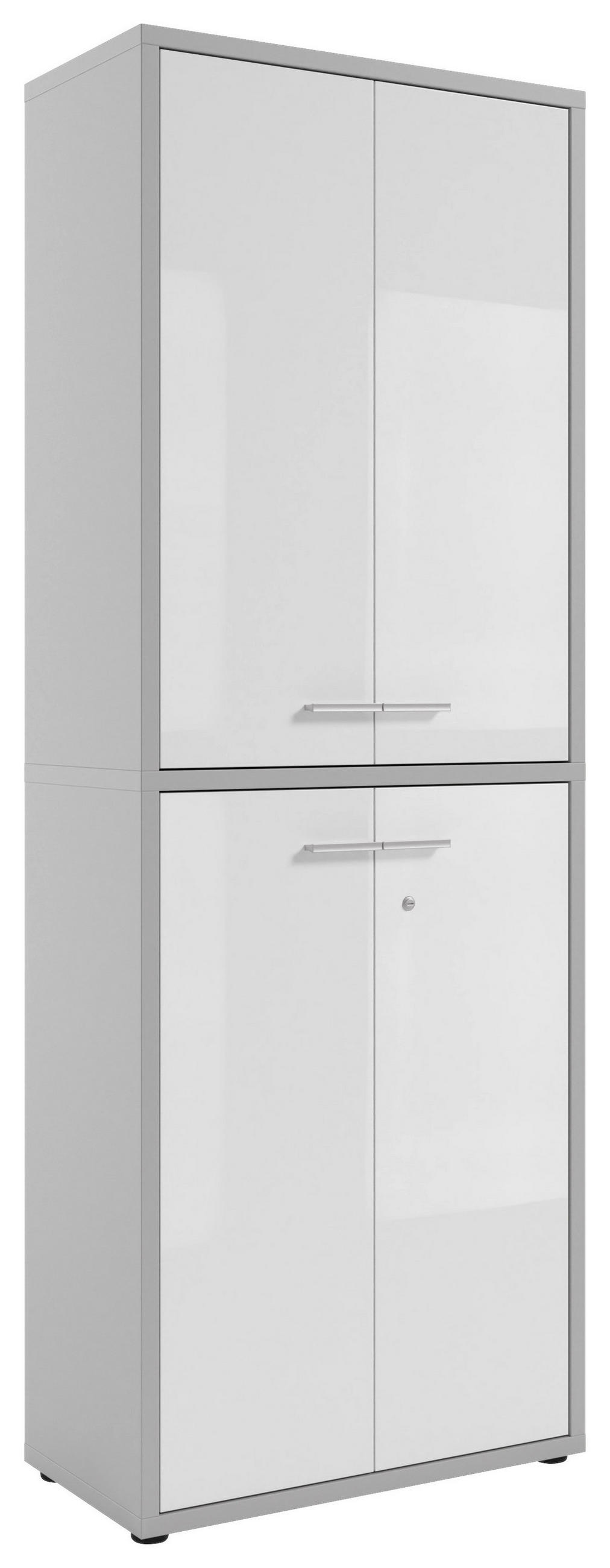 Novel Aktenschrank Texas Weiß, Hellgrau 78.1x215.4x40 cm