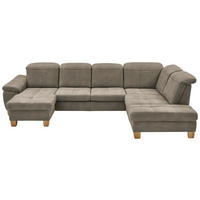 WOHNLANDSCHAFT in Mikrofaser Naturfarben  - Wildeiche/Beige, Konventionell, Holz/Textil (185/343/243cm) - Voleo