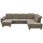 WOHNLANDSCHAFT Naturfarben Mikrofaser  - Wildeiche/Beige, KONVENTIONELL, Holz/Textil (185/343/243cm) - Voleo