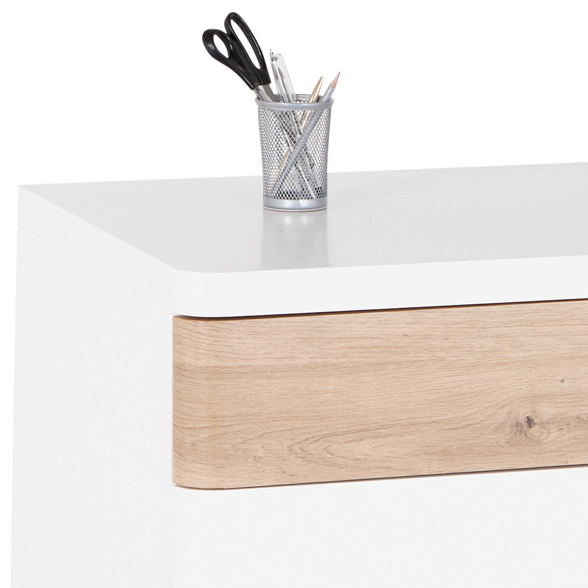 SCHREIBTISCH 140/55/75 cm  in Eichefarben, Weiß  - Eichefarben/Weiß, MODERN, Holzwerkstoff/Kunststoff (140/55/75cm) - MID.YOU