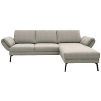 ECKSOFA  in Flachgewebe Naturfarben  255-365/175-224 cm  - Schwarz/Naturfarben, Design, Textil/Metall (255-365/175-224cm) - Dieter Knoll