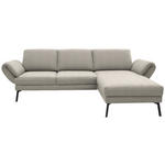 ECKSOFA  in Flachgewebe Naturfarben  255-365/175-224 cm  - Schwarz/Naturfarben, Design, Textil/Metall (255-365/175-224cm) - Dieter Knoll