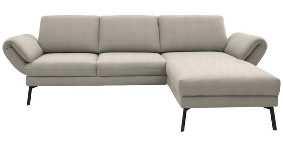 ECKSOFA  in Flachgewebe Naturfarben  255-365/175-224 cm  - Schwarz/Naturfarben, Design, Textil/Metall (255-365/175-224cm) - Dieter Knoll