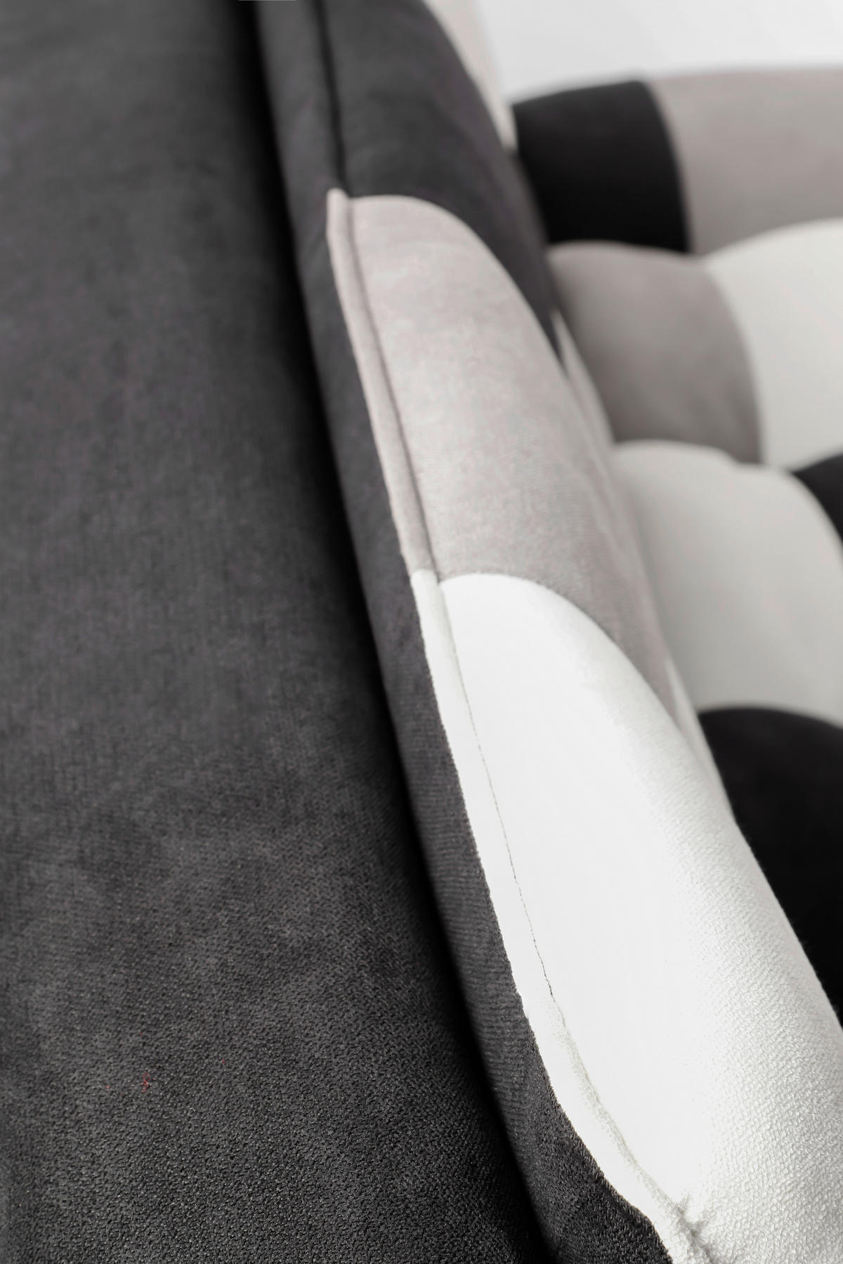 SCHLAFSOFA Samt Creme, Grau, Schwarz  - Silberfarben/Creme, Design, Textil/Metall (182/87/90cm) - P & B