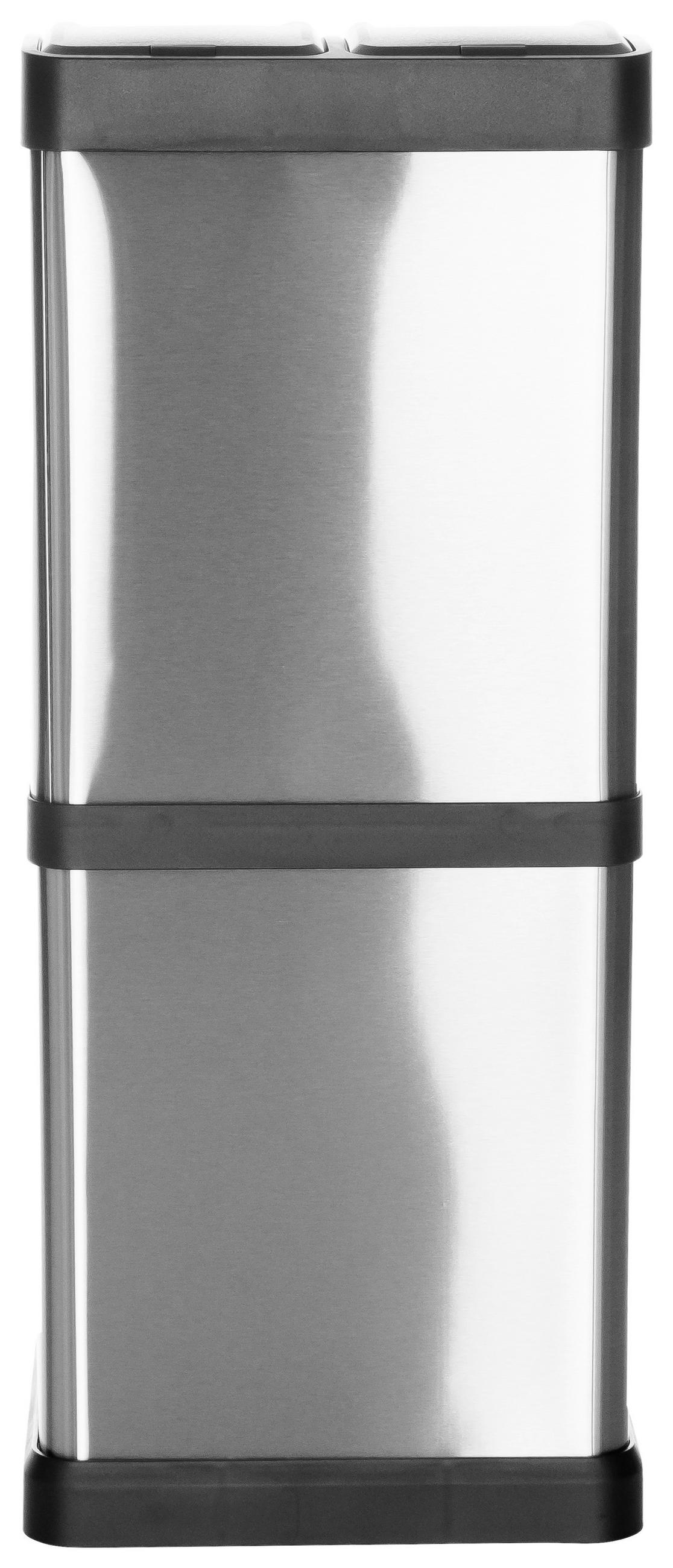 ABFALLSAMMLER 32 L  - Silberfarben/Schwarz, Basics, Kunststoff/Metall (32/78/32cm) - MID.YOU