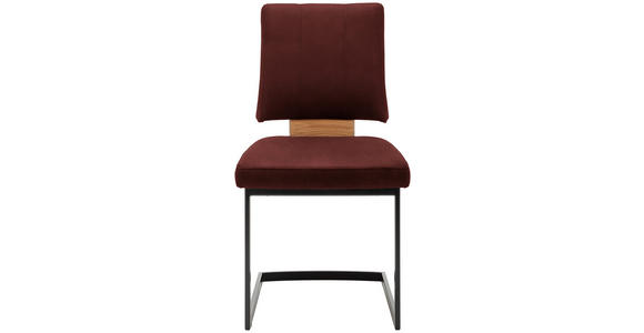 SCHWINGSTUHL  in Stahl Mikrofaser  - Eichefarben/Rot, Design, Holz/Textil (50/88/60cm) - Venda