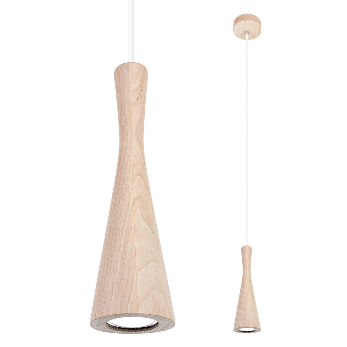 HÄNGELEUCHTE 10/90-140 cm  - Erlefarben/Weiß, Natur, Holz (10/90-140cm)