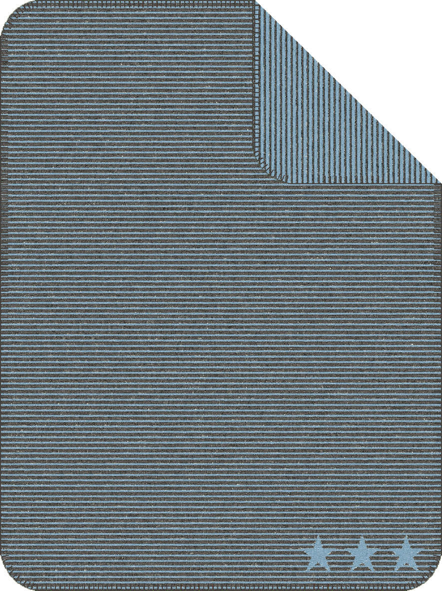SCHMUSEDECKE Lelu  75/100 cm  - Anthrazit/Hellblau, Basics, Textil (75/100cm) - Ibena