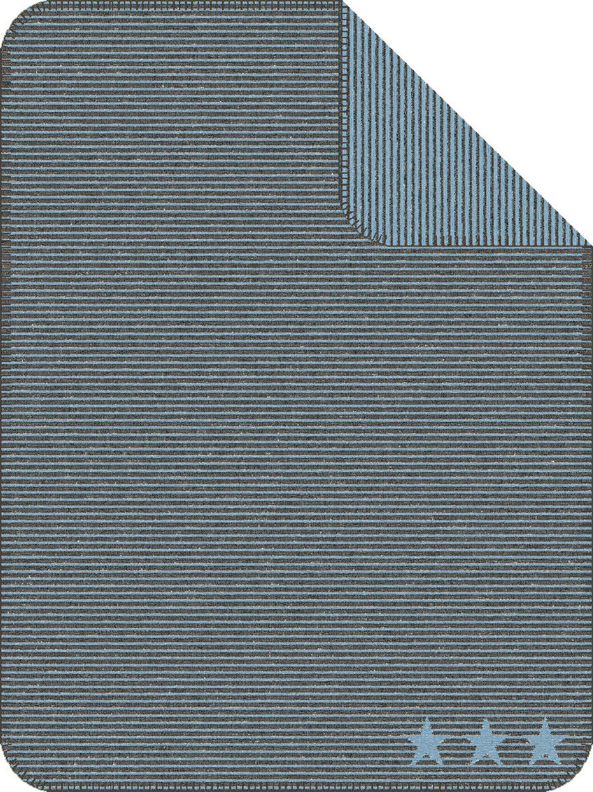 SCHMUSEDECKE Lelu  75/100 cm  - Anthrazit/Hellblau, Basics, Textil (75/100cm) - Ibena