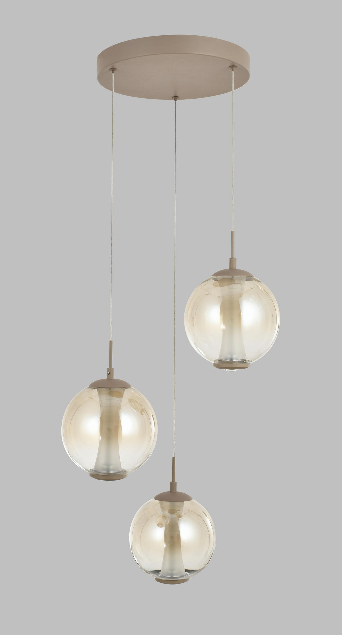 ZÁVĚSNÉ LED SVÍTIDLO,  - pískové barvy, Design, kov/sklo (44/150/44cm)