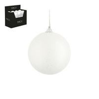 KARÁCSONYFADÍSZ - fehér, Basics, műanyag (8/8/8cm)