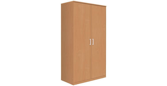KLEIDERSCHRANK 106/194/54 cm 2-türig Buchefarben - Silberfarben/Buchefarben, Basics, Holzwerkstoff/Kunststoff (106/194/54cm) - Xora