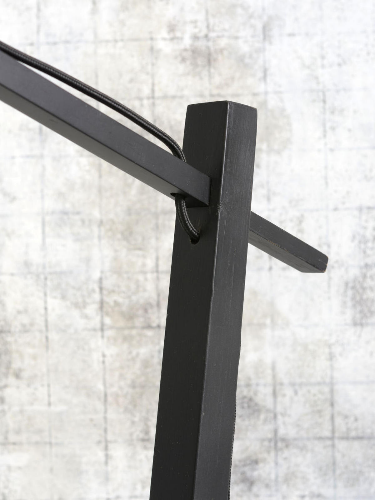 STEHLEUCHTE  47/176/23 cm   - Dunkelgrau/Schwarz, Design, Naturmaterialien (47/176/23cm) - Good & Mojo