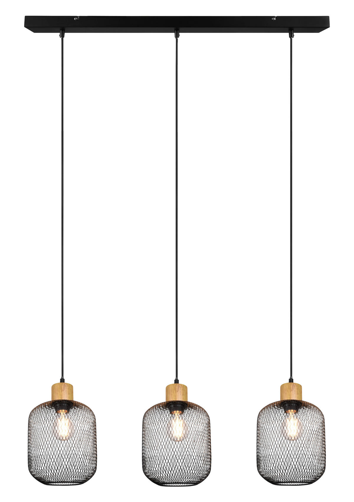 HÄNGELEUCHTE 80/150/18 cm   - Schwarz, Design, Metall (80/150/18cm) - P & B