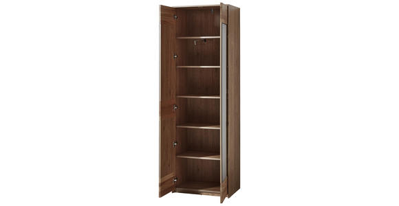 GARDEROBENSCHRANK 63/198/38 cm - Edelstahlfarben/Eichefarben, Natur, Glas/Holz (63/198/38cm) - Voleo