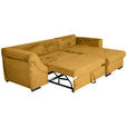 ECKSOFA in Cord Senfgelb  - Senfgelb/Schwarz, KONVENTIONELL, Textil/Metall (258/168cm) - Carryhome