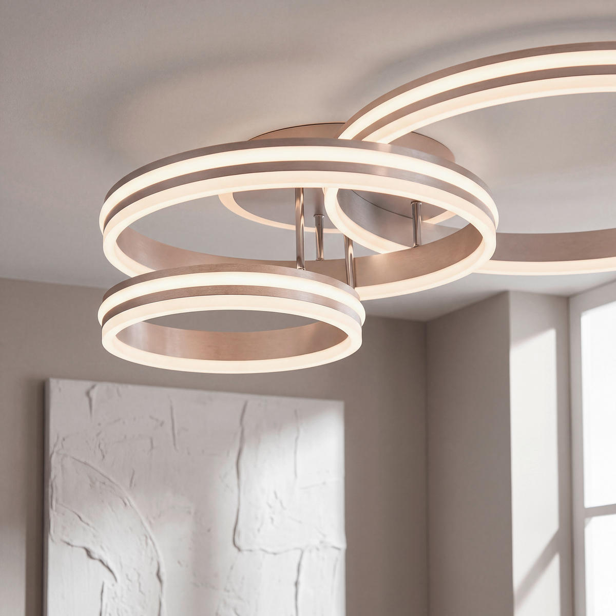 Plafonieră Cu Led 72 W    80/60/20 cm  - opal/gri, Design, plastic/metal (80/60/20cm) - Novel