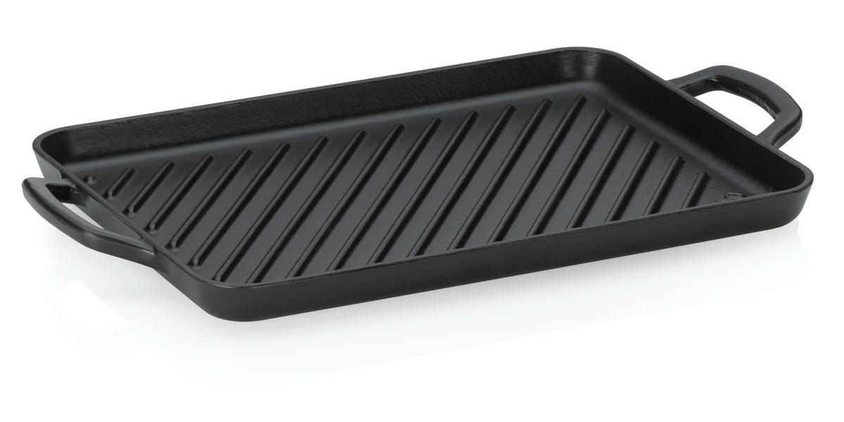 GRILLPLATTE - Schwarz, KONVENTIONELL, Metall (35/25/2cm) - Kela