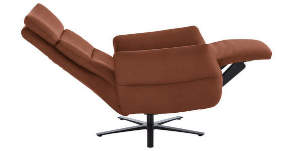 RELAXSESSEL in Leder Cognac  - Cognac/Schwarz, Design, Leder/Metall (82/119/85cm) - Dieter Knoll