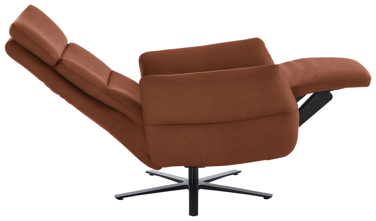 RELAXSESSEL in Leder Cognac  - Cognac/Schwarz, Design, Leder/Metall (82/119/85cm) - Dieter Knoll