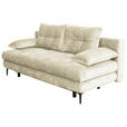 SCHLAFSOFA  mit Liegefunktion, Schlafen auf Sitzhöhe, Rücken echt Chenille Creme  - Creme/Schwarz, KONVENTIONELL, Textil/Metall (203/94/96cm) - Carryhome