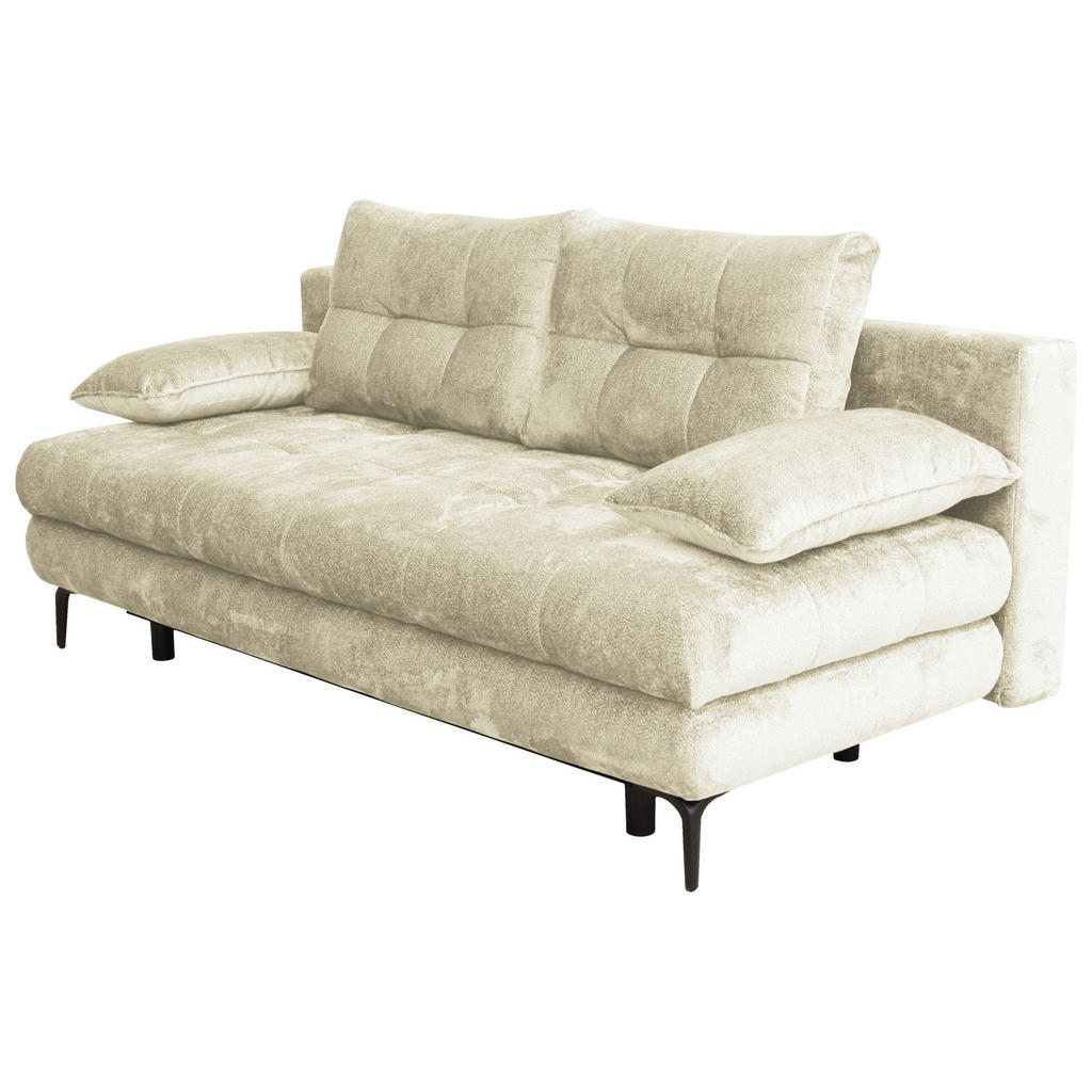 Thumbnail - Carryhome Schlafsofa, Creme, Textil, 2-Sitzer, Füllung: Schaumstoffflocken,Schaumstoffflocken, 203x94x96 cm, Liegefunkti...