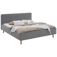 POLSTERBETT 160/200 cm  in Grau  - Eichefarben/Birkefarben, Design, Holz/Textil (160/200cm) - Xora