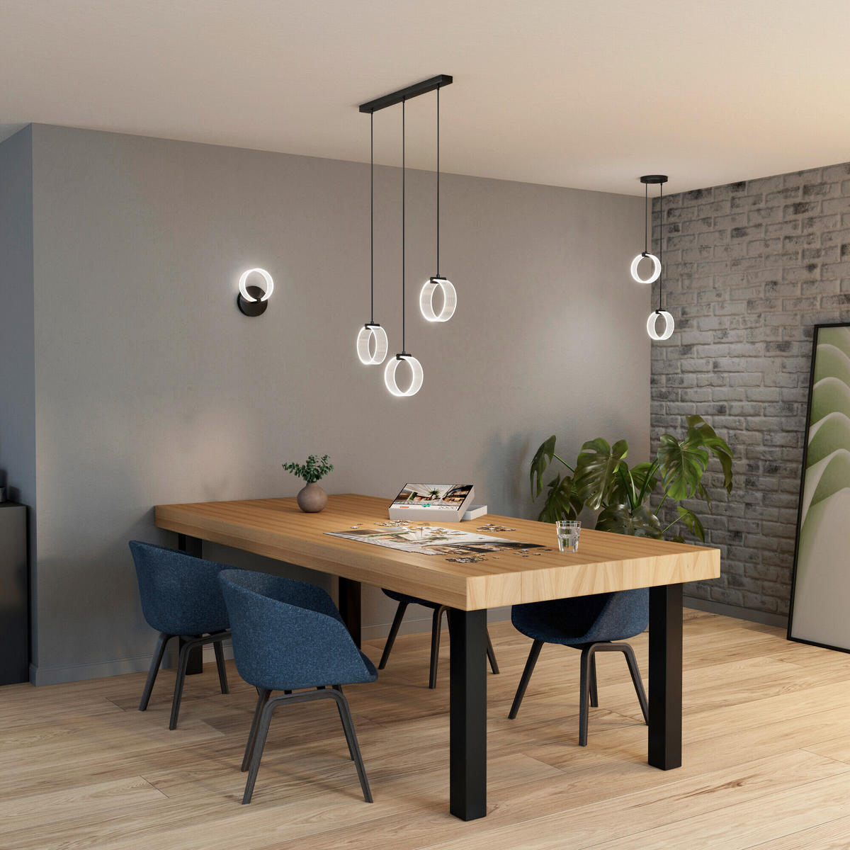 LED-PENDELLEUCHTE 66/5.2/121 cm  - Schwarz, Design, Kunststoff (66/5.2/121cm) - Osram