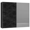 SCHWEBETÜRENSCHRANK  in Graphitfarben, Schwarz  - Silberfarben/Graphitfarben, Design, Glas/Holzwerkstoff (253/220/65cm) - Jutzler