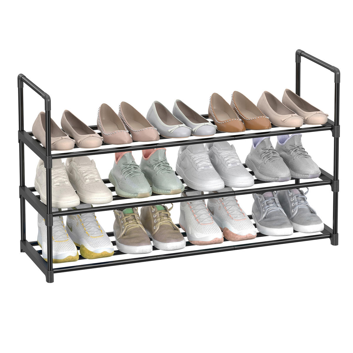 REGÁL NA TOPÁNKY, čierna, 92/55/30 cm - čierna, Trend, kov/plast (92/55/30cm) - Boxxx