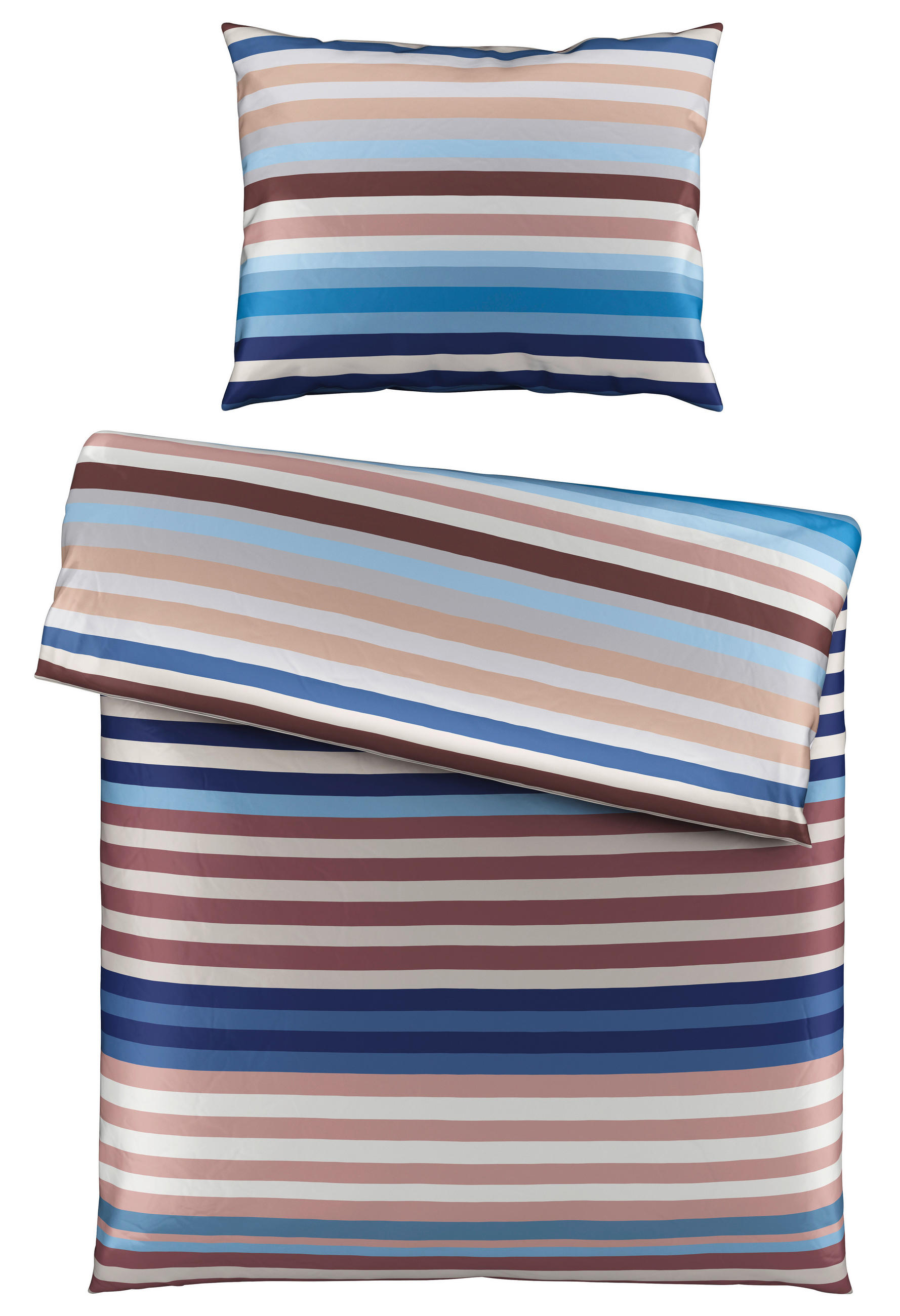 Novel POVLEČENÍ, satén, modrá, bílá, meruňková, 140/200 cm