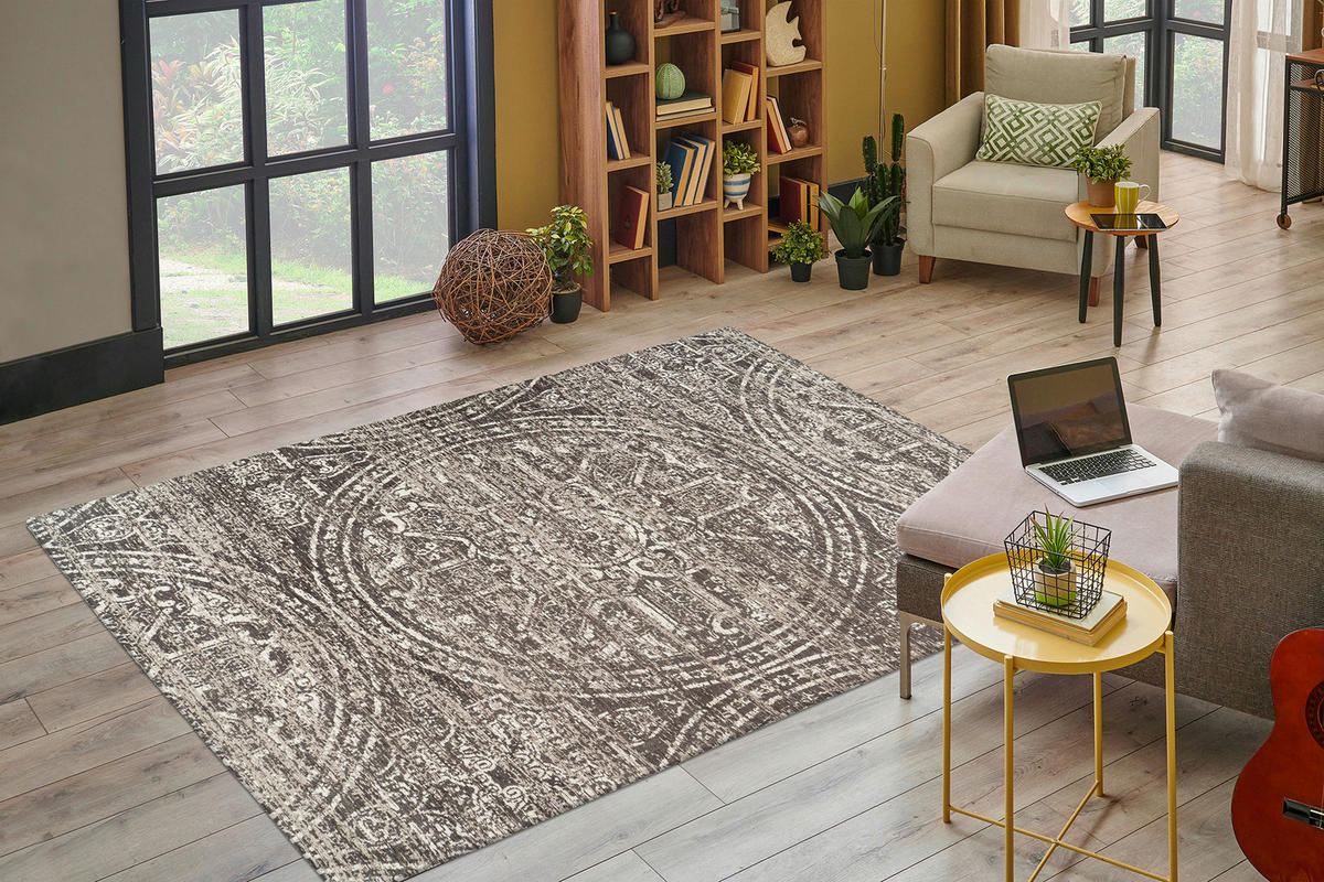 KOBEREC TKANÝ NA PLOCHO, 120/170 cm, šedá - šedá, Konvenční, textil (120/170cm)