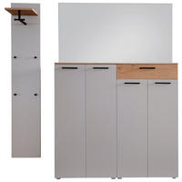 GARDEROBE 3-teilig  in 190/198/29 cm  - Wildeiche/Grau, Design, Holzwerkstoff (190/198/29cm) - Moderano