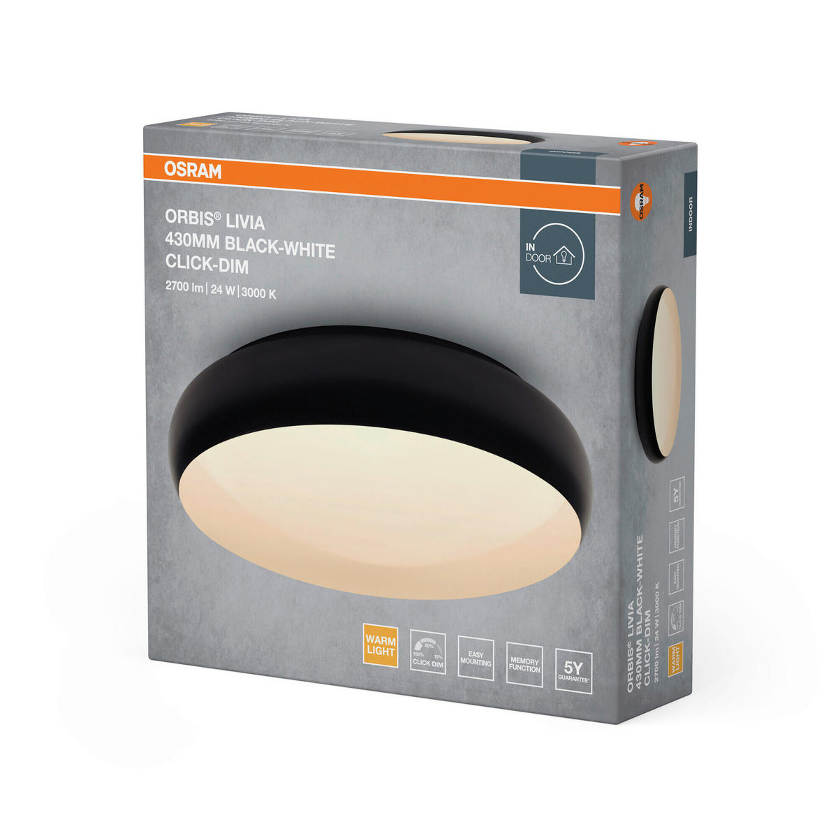 LED-DECKENLEUCHTE 43/11.5 cm   - Design, Kunststoff/Metall (43/11.5cm) - Osram