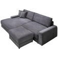 ECKSOFA in Cord Dunkelgrau  - Dunkelgrau/Schwarz, MODERN, Kunststoff/Textil (180/300cm) - Carryhome