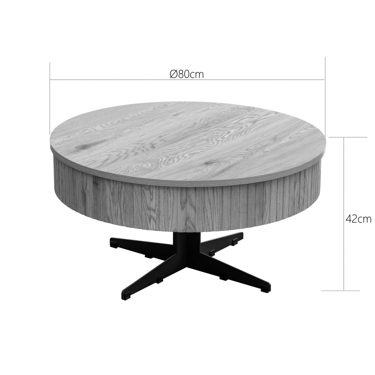 DOHÁNYZÓASZTAL fém, faalapú anyag   - tölgyfa színű/fekete, Basics, faalapú anyag/fém (80/42/80cm) - Carryhome