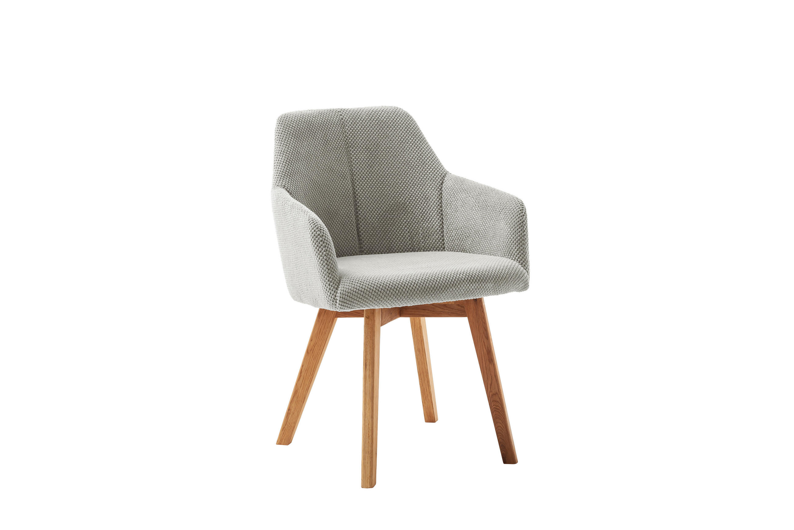 STUHL   Struktur  Hellgrau  - Wildeiche/Hellgrau, KONVENTIONELL, Holz/Textil (60/83/59cm) - MID.YOU
