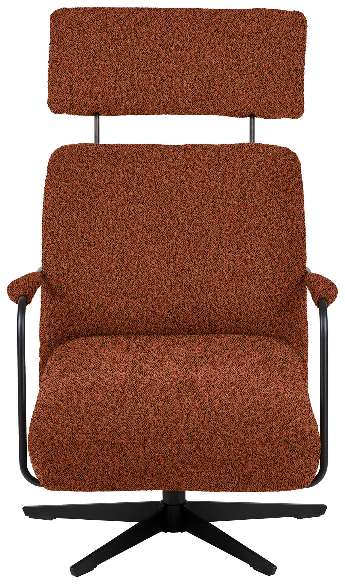 SESSEL in Flachgewebe, Bouclé Rostfarben  - Rostfarben/Schwarz, Design, Textil/Metall (71/103/91cm) - Koinor