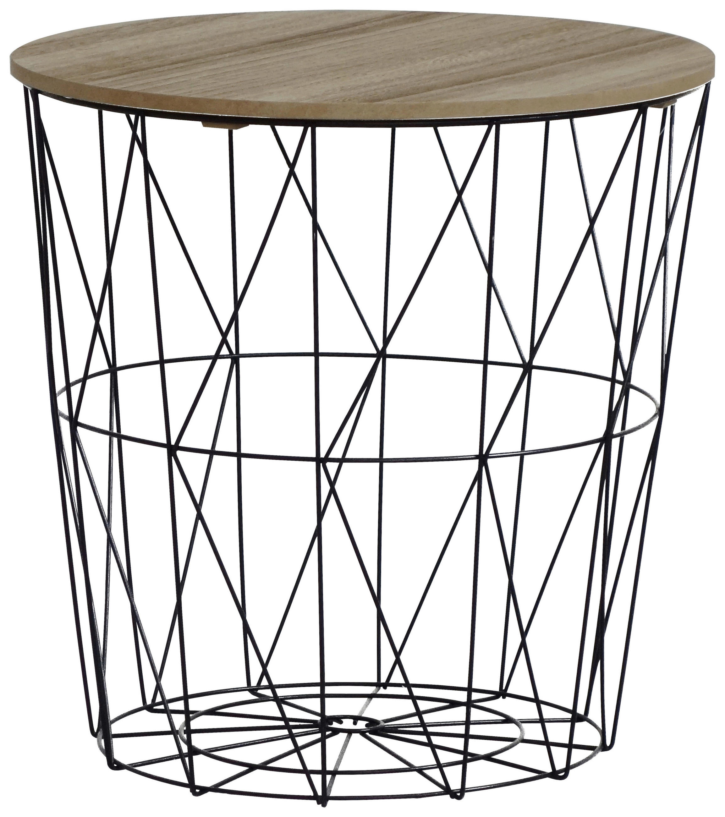 PRÍRUČNÝ STOLÍK, prírodné farby, čierna - prírodné farby/čierna, Design, kov/drevo (40/40/41cm) - Ambia Home