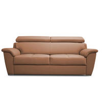ÜLŐGARNITÚRA bőr cappuccino  - króm/cappuccino, Basics, műanyag/bőr (205/83/100cm) - Andante