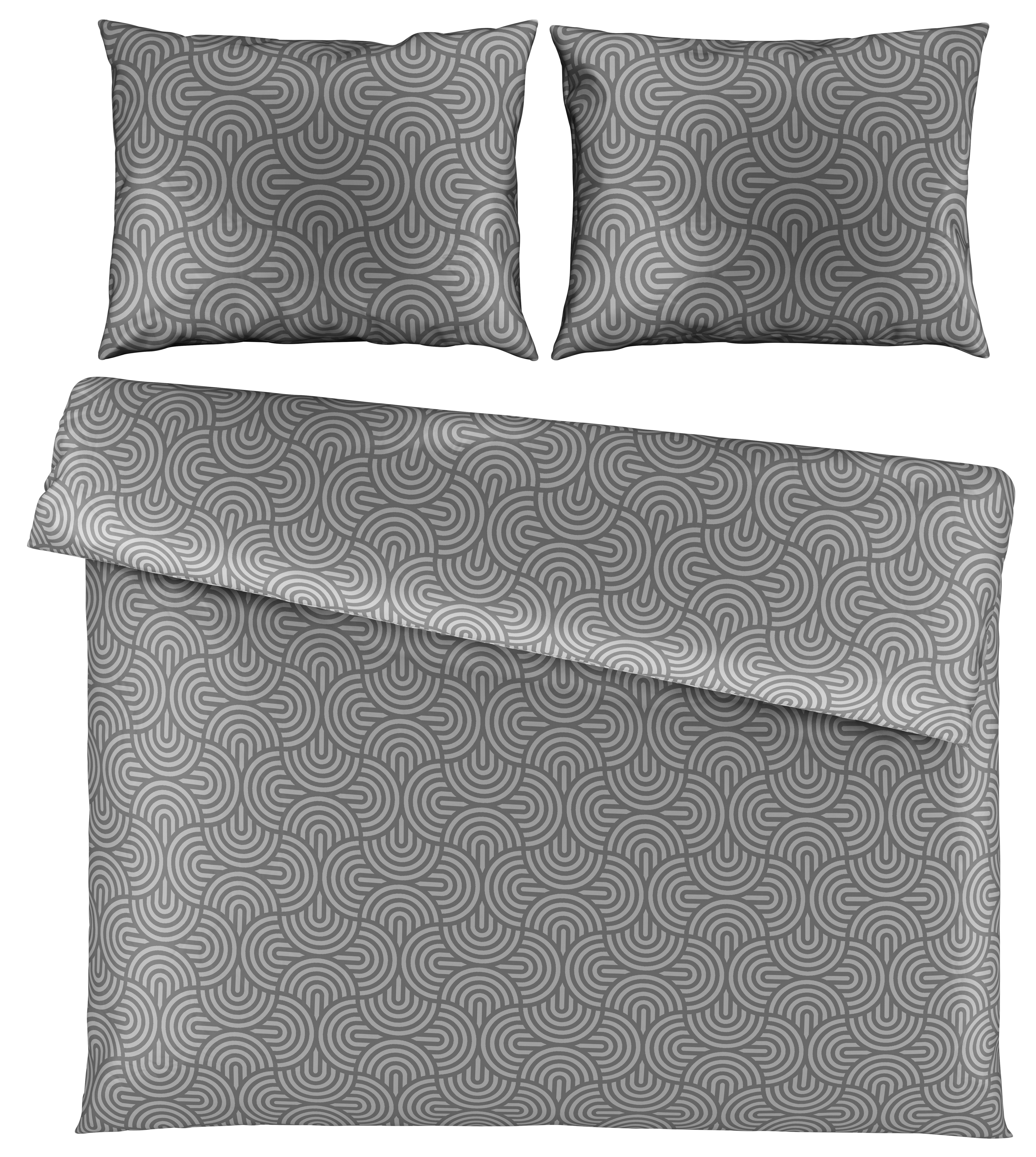 POSTEĽNÁ BIELIZEŇ, satén, sivá, 200/200 cm - sivá, Konventionell, textil (200/200cm) - Dieter Knoll